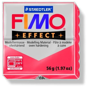 Gyurma, 57 g, égethető, FIMO "Effect", áttetsző piros