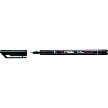 Alkoholos marker, 0,7 mm, STABILO "OHPen F", fekete