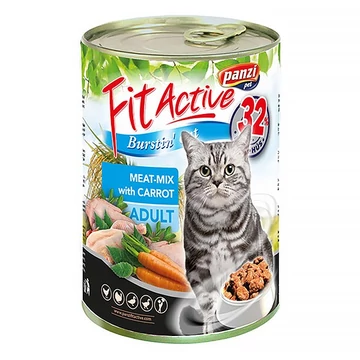 Állateledel konzerv PANZI FitActive felnőtt macskának hús-mix 415g