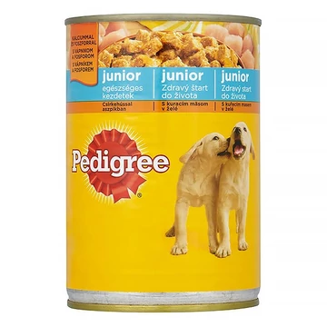 Állateledel konzerv PEDIGREE kutyáknak junior (csirkehús) 400g