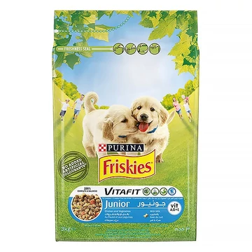 Állateledel száraz PURINA Friskies Vitafit Junior kutyáknak (csirke, zöldségek, tej) 3kg