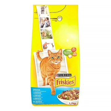 Állateledel száraz PURINA Friskies macskáknak (lazac, zöldségek) 1,7kg