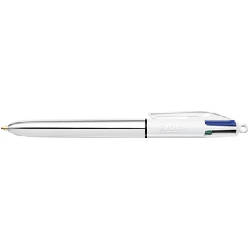 Golyóstoll, 0,32 mm, nyomógombos, négyszínű, BIC "4 Colours Shine"