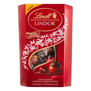 Csokoládé LINDT Lindor Double Chocolate dupla csokoládé golyók díszdobozban 200 g