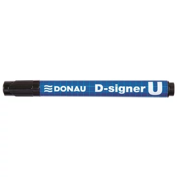 Alkoholos marker, 2-4 mm, kúpos, DONAU "D-signer U", fekete