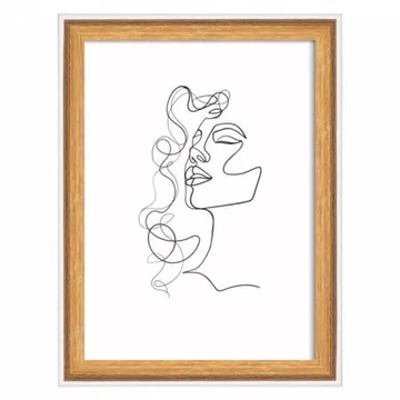 Képkeret, fa, 13x18 cm, "Silhouette", natúr
