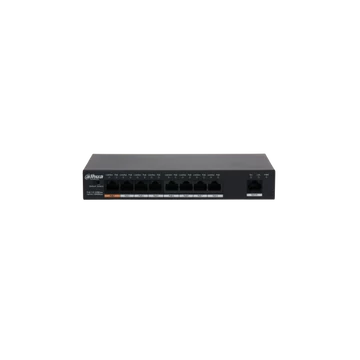 Dahua PoE switch - PFS3009-8ET1GT-96 (1x 10/100 (HighPoE/PoE+/PoE) + 7x 10/100(PoE) + 1x 10/100/1000 uplink, 96W)