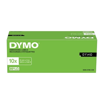 Feliratozógép szalag, 9 mm x 3 m, DYMO "3D", fekete