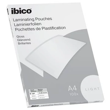 Meleglamináló fólia, 80 mikron, A4, fényes, IBICO "Light"