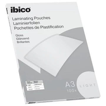 Meleglamináló fólia, 80 mikron, A3, fényes, IBICO "Light"