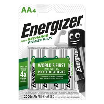 Tölthető elem, AA ceruza, 4x2000 mAh, ENERGIZER "Power Plus"