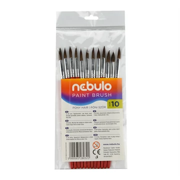 Ecset, no. 10, kerek, festett nyelű, NEBULO