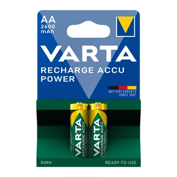 Tölthető elem, AA ceruza, 2x2600 mAh, előtöltött, VARTA "Power"