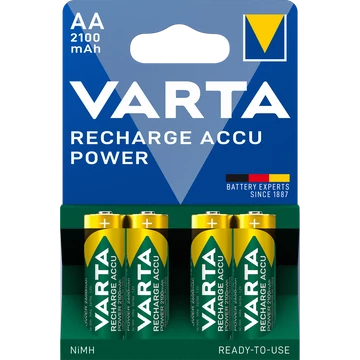 Tölthető elem, AA ceruza, 4x2100 mAh, előtöltött, VARTA "Power"