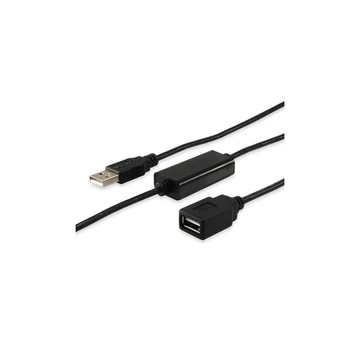 USB 2.0 hosszabbító kábel, aktív, 10 m, EQUIP