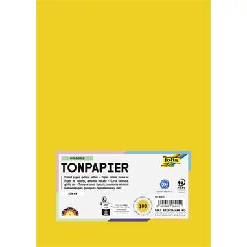 Színes papír, A4, 130 g, 100 lap, FOLIA, aranysárga