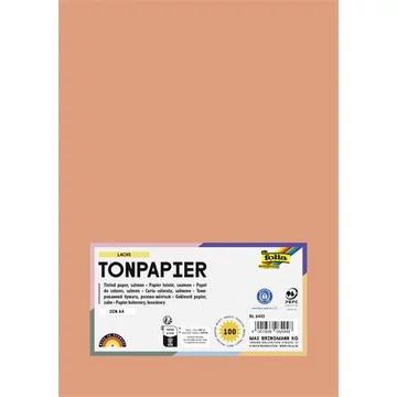 Színes papír, A4, 130 g, 100 lap, FOLIA, lazac