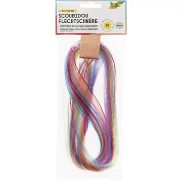 Színes damil, 100 cm, FOLIA "Glitter mix", 50 különböző csillámos szín