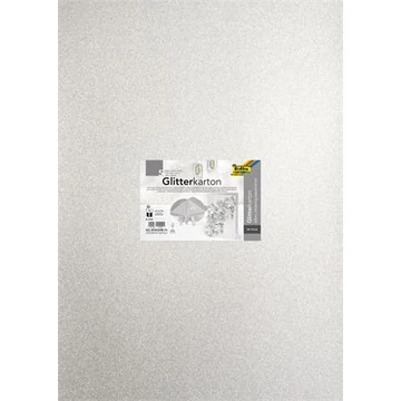 Dekorkarton tömb, csillámos, 1 oldalas, 50x70 cm, 300g, 5 lap, FOLIA, ezüst