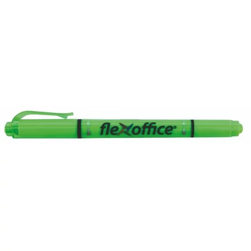 Szövegkiemelő, 1,0/4,0mm, kétvégű, FLEXOFFICE "HL01", zöld, 12db/cs