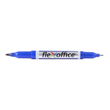 Alkoholos marker, 0,4/1,0 mm, kúpos, kétvégű, FLEXOFFICE "PM01", kék