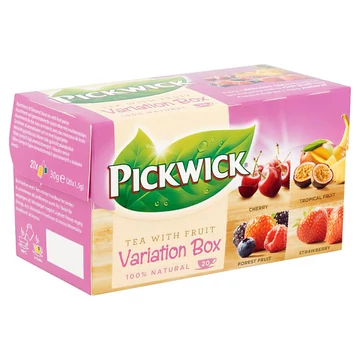 Fekete tea, 20x1,5 g, PICKWICK "Variációk Piros", eper, trópusi gyümölcs, erdei gyümölcs, citrom