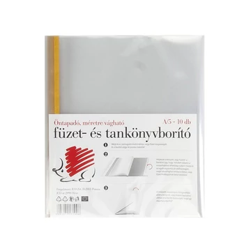 Füzetborító ICO Süni A5 öntapadós csíkkal víztiszta 10 db/csomag
