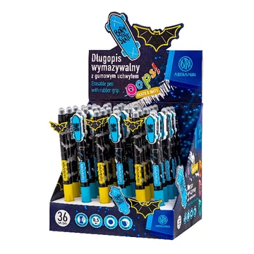 Golyóstoll ASTRA PEN radírozható Skate &amp; Bats 0,5 mm 36 db/display