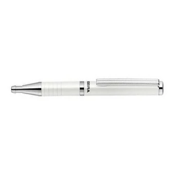 Golyóstoll, 0,24 mm, teleszkópos, metálfehér tolltest, ZEBRA "SL-F1", kék