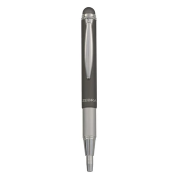 Golyóstoll, 0,24 mm, teleszkópos, rozsdamentes acél, grafitszürke tolltest, ZEBRA "Telescopic Metal Stylus", kék