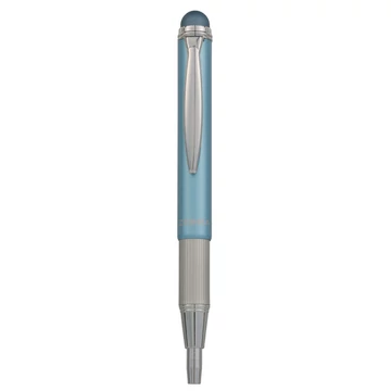 Golyóstoll, 0,24 mm, teleszkópos, rozsdamentes acél, világoskék tolltest, ZEBRA "Telescopic Metal Stylus", kék