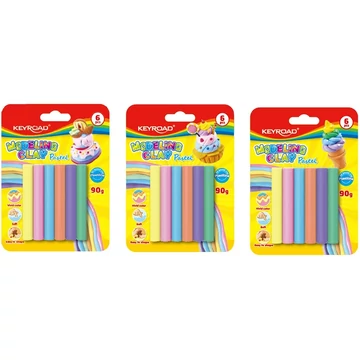 Gyurmakészlet 90 g. 6 db/bliszter Keyroad Pastel pasztell színek