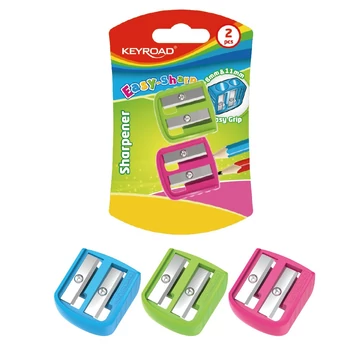 Hegyező 1 lyukú 2 db/bliszter Keyroad Easy-sharp vegyes színek