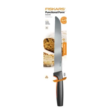 Kenyérvágókés, 21 cm, FISKARS "Functional Form" fekete