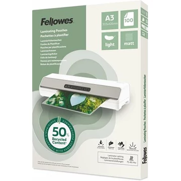 Meleglamináló fólia, 80 mikron, A3, matt, 100 db, FELLOWES "Light"