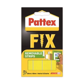 Ragasztócsík, kétoldalú, visszaszedhető, 20 x 40mm, HENKEL "Pattex Fix", 10db/cs