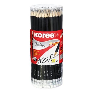 Grafitceruza radírral, HB, hatszögletű, KORES, 72db/cs