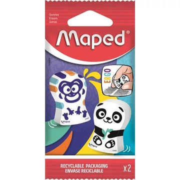 Radír, vegyes minták, MAPED "Ergo Fun Multicolor", 2db/cs