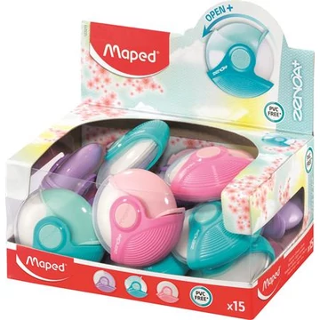 Radír display, MAPED "Zenoa Plus", pasztell színek, 15db/box