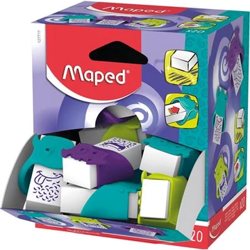 Radír display, MAPED "Little Monster", vegyes színek, 20db/disp