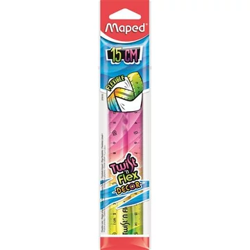 Vonalzó, műanyag, 15 cm, MAPED "Twist`n Flex Decor"