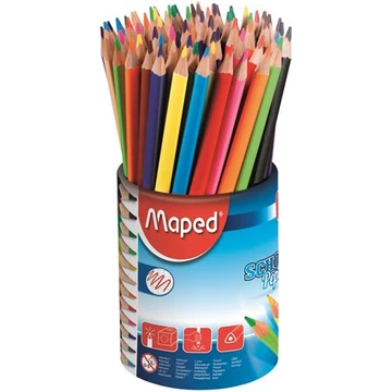 Színes ceruza készlet, háromszögletű, ceruzatartó, MAPED "Color`Peps"