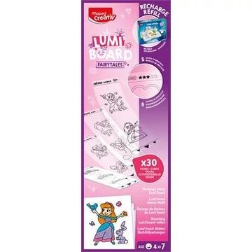 Kreatív rajzkészlet, kiegészítő sablon, tündérmese, MAPED CREATIV "Lumi Board"