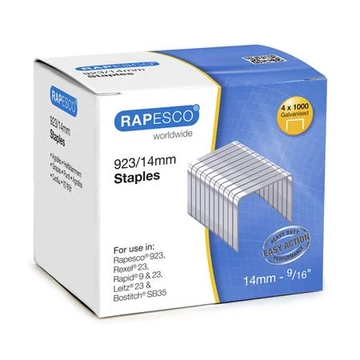 Tűzőkapocs, 923/14, horganyzott, RAPESCO, 1000db/doboz