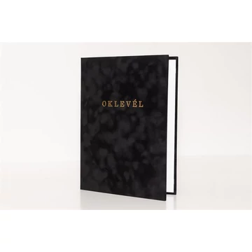 Oklevéltartó, A4, exkluzív, aranyozva, fekete