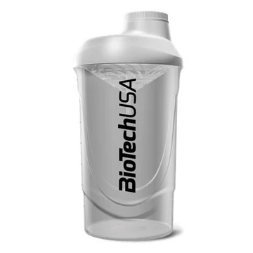 Keverőpalack, 600ml, BIOTECH USA "Wave Shaker", átlátszó