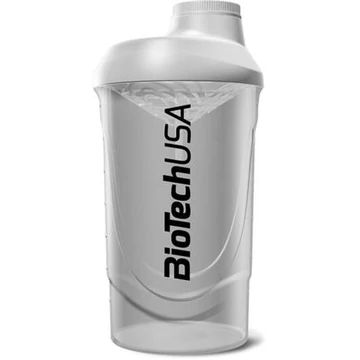Keverőpalack, 600ml, BIOTECH USA "Wave Shaker", fekete-füst
