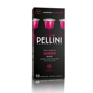 Kávékapszula, Nespresso® kompatibilis, 10 db, PELLINI, "Lungo"