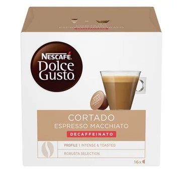 Kávékapszula, 16 db, NESCAFÉ "Dolce Gusto Cortado", koffeinmentes