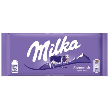 Táblás csokoládé, 100 g, MILKA, alpesi tej